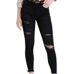 American Eagle Ne(x)t Level Ripped Hi-Rise Jegging Black Wash